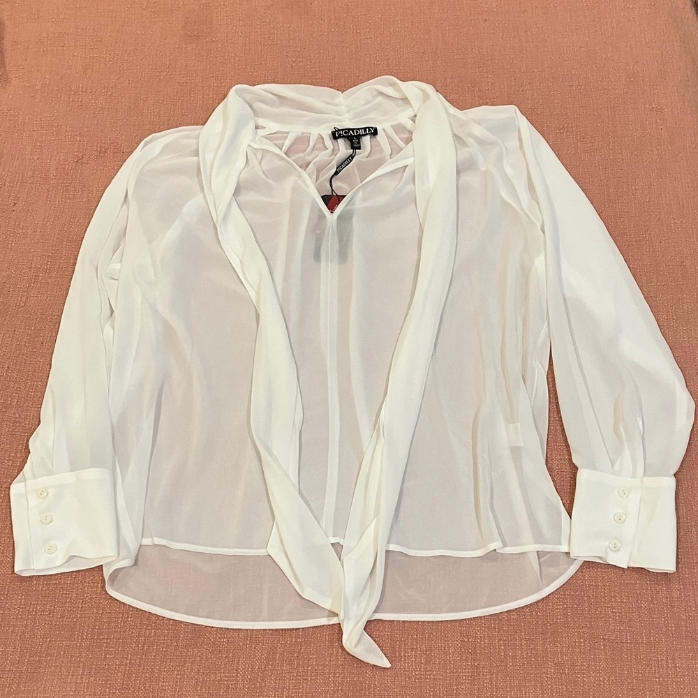 Picadilly NWT Sheer White Blouse - made in Canada